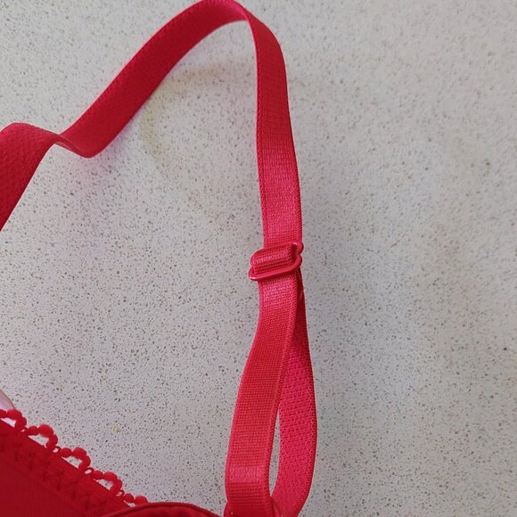 Jezebel Extreme Push-Up Red Lace Bra Size 38C - Picture 5 of 11